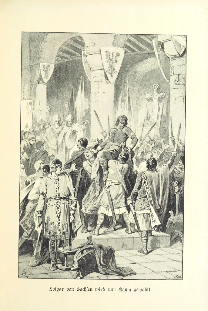An illustration from Deutscher Kaiser-Saal. Geschichte der deutschen Kaiser in Biographien ... Mit 50 Vollbildern, etc, 1894, leaf 225