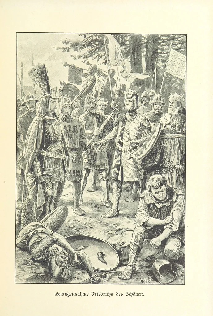 An illustration from Deutscher Kaiser-Saal. Geschichte der deutschen Kaiser in Biographien ... Mit 50 Vollbildern, etc, 1894, leaf 455