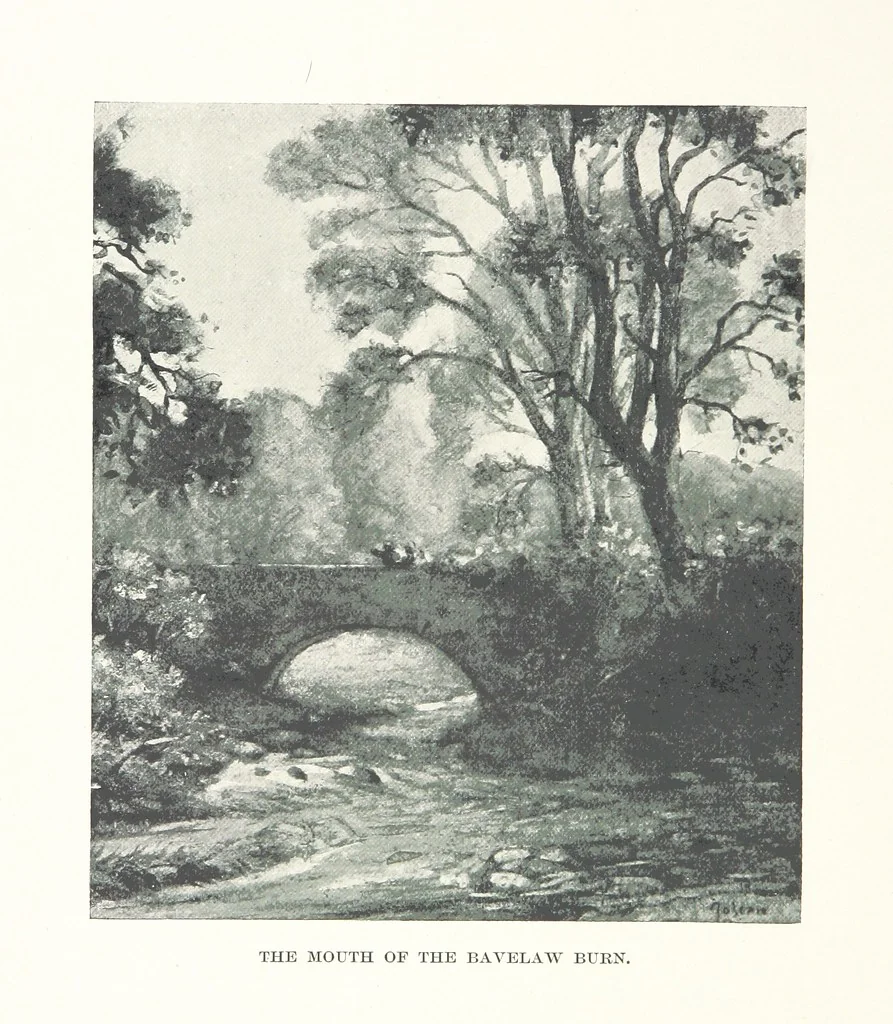 An illustration from The Home Country of R. L. Stevenson. Being the valley of the Water of Leith from source to sea ... Illustrated by Joseph Brown. (Second edition.), 1898, leaf 106
