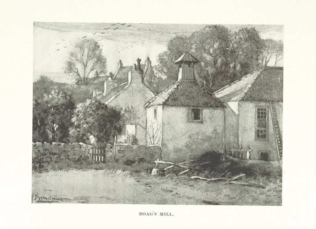 An illustration from The Home Country of R. L. Stevenson. Being the valley of the Water of Leith from source to sea ... Illustrated by Joseph Brown. (Second edition.), 1898, leaf 169