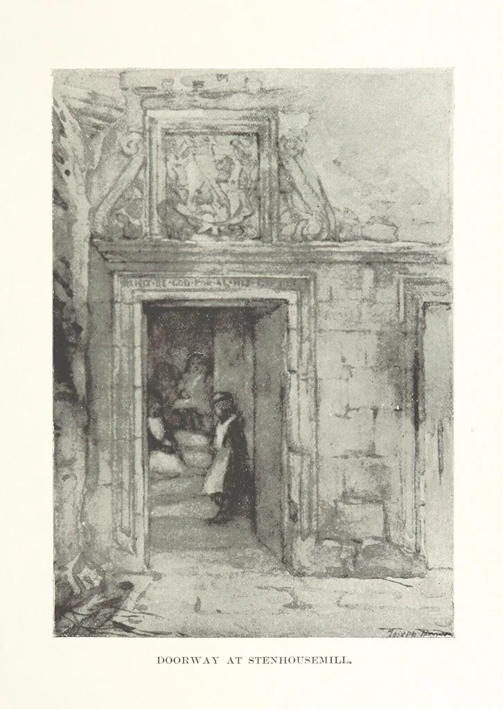 An illustration from The Home Country of R. L. Stevenson. Being the valley of the Water of Leith from source to sea ... Illustrated by Joseph Brown. (Second edition.), 1898, leaf 185