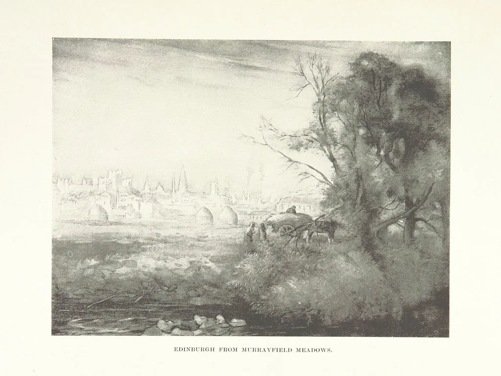 An illustration from The Home Country of R. L. Stevenson. Being the valley of the Water of Leith from source to sea ... Illustrated by Joseph Brown. (Second edition.), 1898, leaf 194