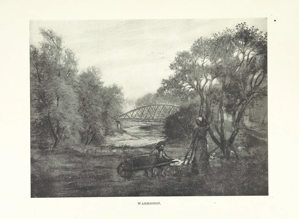 An illustration from The Home Country of R. L. Stevenson. Being the valley of the Water of Leith from source to sea ... Illustrated by Joseph Brown. (Second edition.), 1898, leaf 219