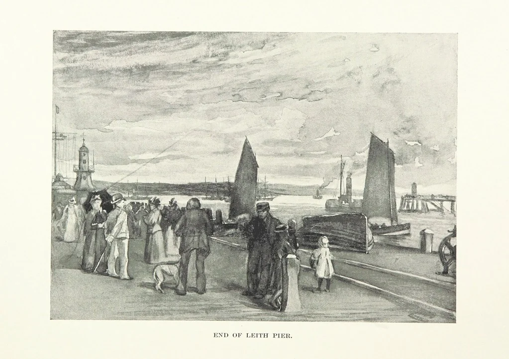 An illustration from The Home Country of R. L. Stevenson. Being the valley of the Water of Leith from source to sea ... Illustrated by Joseph Brown. (Second edition.), 1898, leaf 242