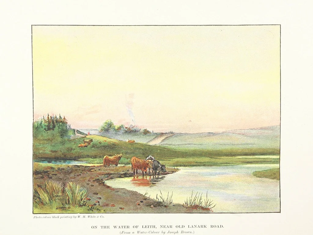 An illustration from The Home Country of R. L. Stevenson. Being the valley of the Water of Leith from source to sea ... Illustrated by Joseph Brown. (Second edition.), 1898, leaf 26