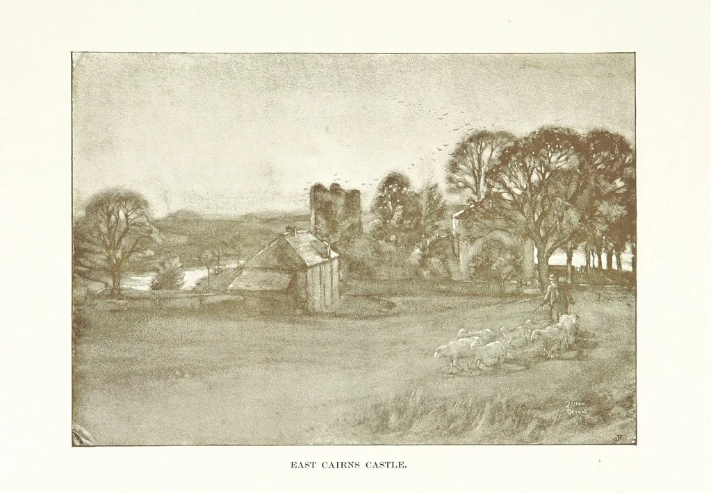 An illustration from The Home Country of R. L. Stevenson. Being the valley of the Water of Leith from source to sea ... Illustrated by Joseph Brown. (Second edition.), 1898, leaf 49