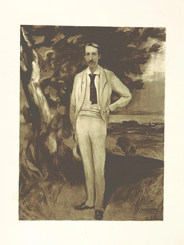 An illustration from The Home Country of R. L. Stevenson. Being the valley of the Water of Leith from source to sea ... Illustrated by Joseph Brown. (Second edition.), 1898, leaf 8