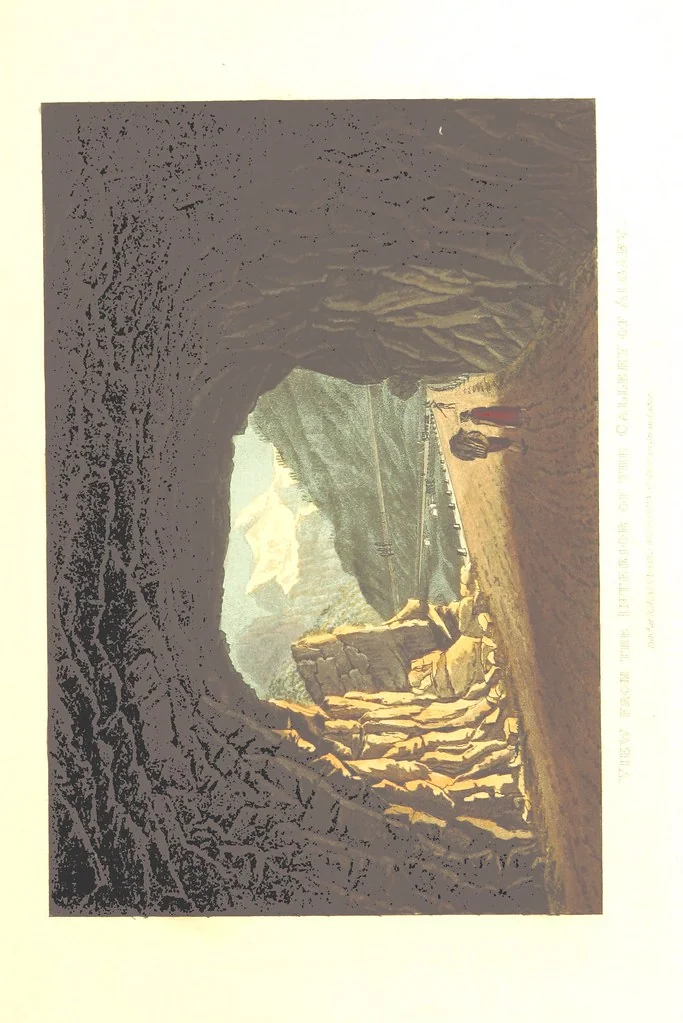 An illustration from Picturesque Tour from Geneva to Milan, by way of the Simplon: illustrated with thirty six coloured views ... engraved from designs by J. and J. [or rather, G. and G.] Lory ... and accompanied with particulars historical and descriptive by Frederic Schoberl. [With a map, 1820, leaf 129
