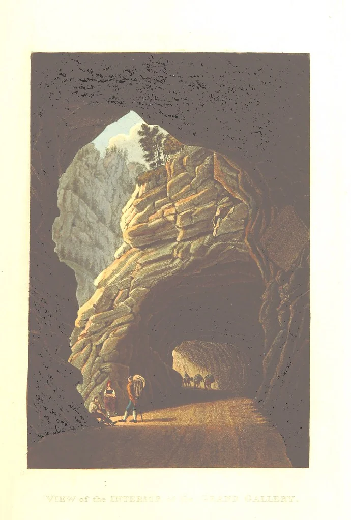 An illustration from Picturesque Tour from Geneva to Milan, by way of the Simplon: illustrated with thirty six coloured views ... engraved from designs by J. and J. [or rather, G. and G.] Lory ... and accompanied with particulars historical and descriptive by Frederic Schoberl. [With a map, 1820, leaf 141