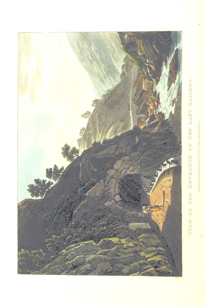 An illustration from Picturesque Tour from Geneva to Milan, by way of the Simplon: illustrated with thirty six coloured views ... engraved from designs by J. and J. [or rather, G. and G.] Lory ... and accompanied with particulars historical and descriptive by Frederic Schoberl. [With a map, 1820, leaf 166