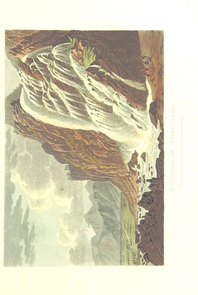An illustration from Picturesque Tour from Geneva to Milan, by way of the Simplon: illustrated with thirty six coloured views ... engraved from designs by J. and J. [or rather, G. and G.] Lory ... and accompanied with particulars historical and descriptive by Frederic Schoberl. [With a map, 1820, leaf 69