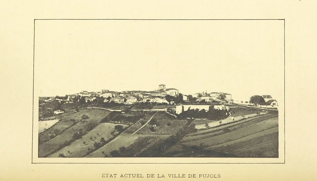 An illustration from Essai historique sur la Baronnie de Pujols en Agenais, 1891, leaf 18