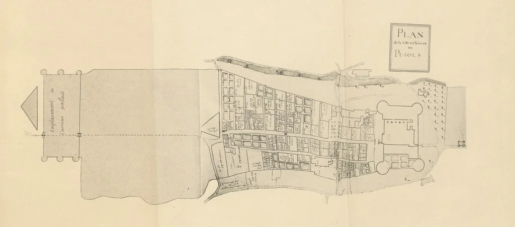 An illustration from Essai historique sur la Baronnie de Pujols en Agenais, 1891, leaf 37