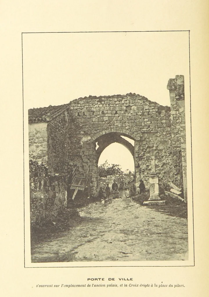An illustration from Essai historique sur la Baronnie de Pujols en Agenais, 1891, leaf 48