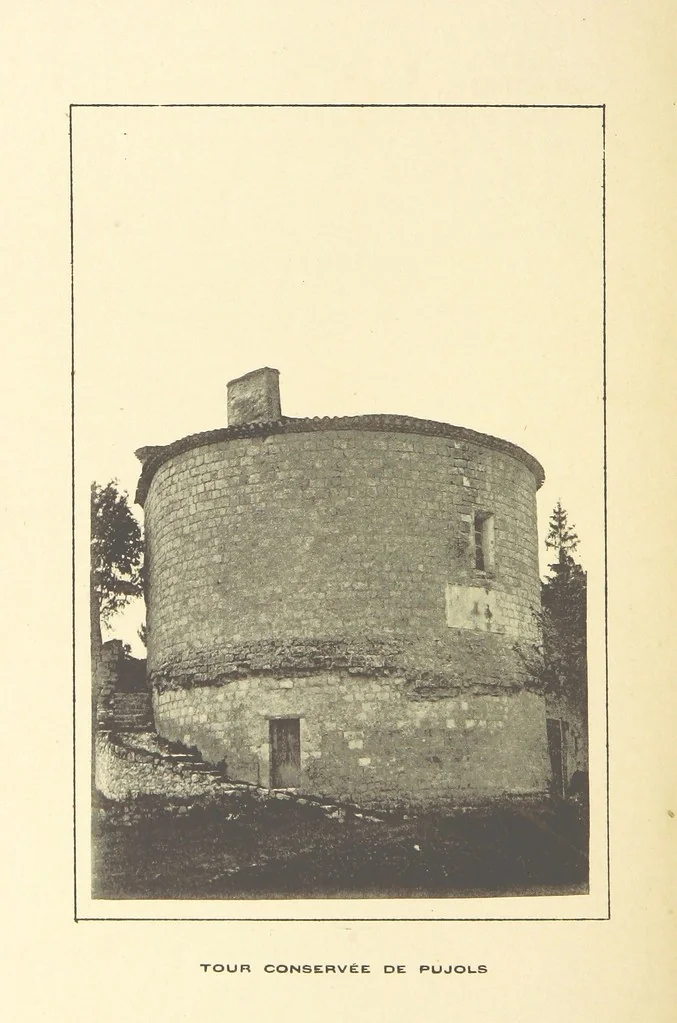An illustration from Essai historique sur la Baronnie de Pujols en Agenais, 1891, leaf 502