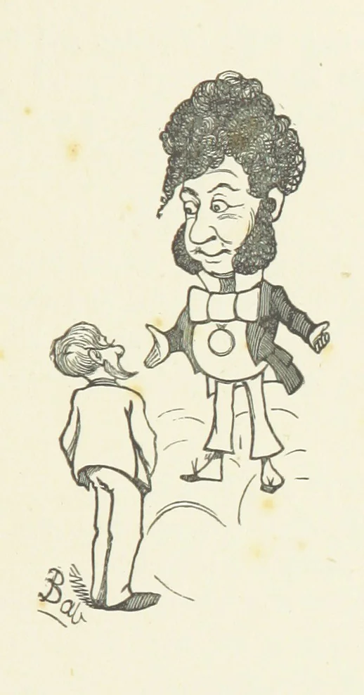 An illustration from Fifty “Bab” Ballads ... [Selected from “Bab Ballads” and “More Bab Ballads.”] With illustrations by the author, 1881, leaf 101