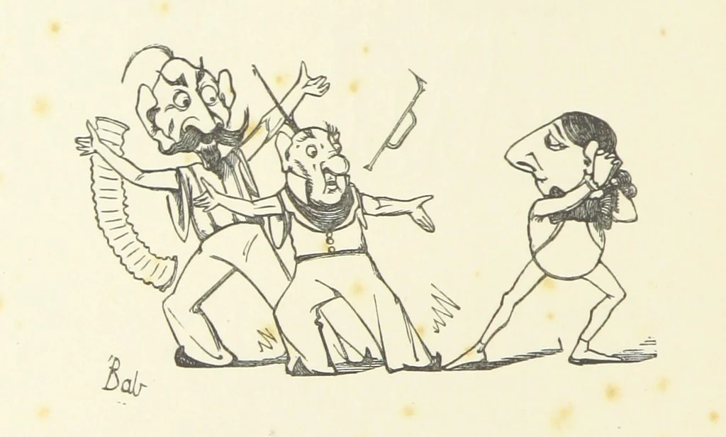 An illustration from Fifty “Bab” Ballads ... [Selected from “Bab Ballads” and “More Bab Ballads.”] With illustrations by the author, 1881, leaf 106