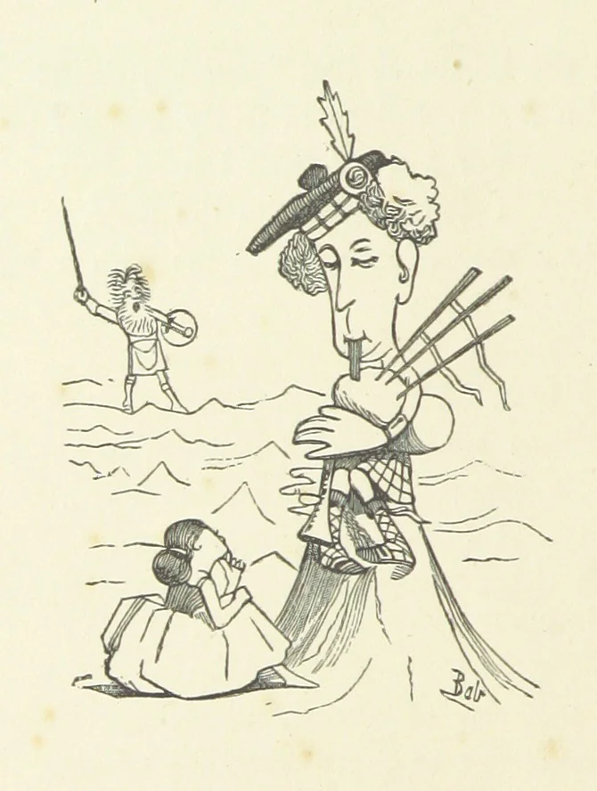 An illustration from Fifty “Bab” Ballads ... [Selected from “Bab Ballads” and “More Bab Ballads.”] With illustrations by the author, 1881, leaf 108
