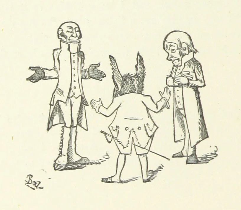 An illustration from Fifty “Bab” Ballads ... [Selected from “Bab Ballads” and “More Bab Ballads.”] With illustrations by the author, 1881, leaf 124