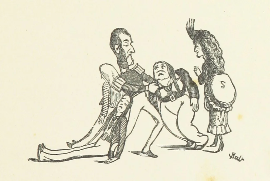 An illustration from Fifty “Bab” Ballads ... [Selected from “Bab Ballads” and “More Bab Ballads.”] With illustrations by the author, 1881, leaf 133