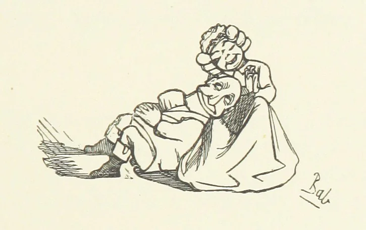 An illustration from Fifty “Bab” Ballads ... [Selected from “Bab Ballads” and “More Bab Ballads.”] With illustrations by the author, 1881, leaf 135