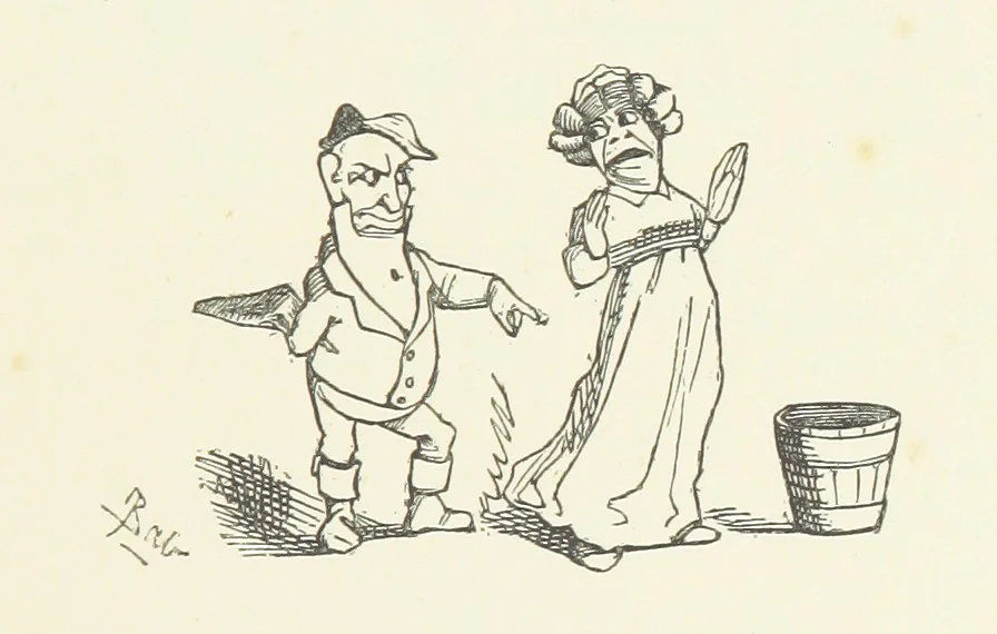 An illustration from Fifty “Bab” Ballads ... [Selected from “Bab Ballads” and “More Bab Ballads.”] With illustrations by the author, 1881, leaf 139