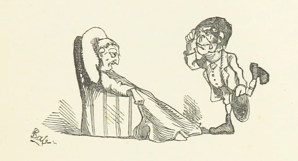 An illustration from Fifty “Bab” Ballads ... [Selected from “Bab Ballads” and “More Bab Ballads.”] With illustrations by the author, 1881, leaf 143