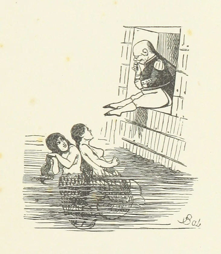 An illustration from Fifty “Bab” Ballads ... [Selected from “Bab Ballads” and “More Bab Ballads.”] With illustrations by the author, 1881, leaf 147