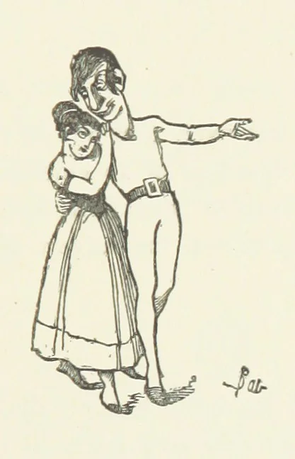 An illustration from Fifty “Bab” Ballads ... [Selected from “Bab Ballads” and “More Bab Ballads.”] With illustrations by the author, 1881, leaf 153