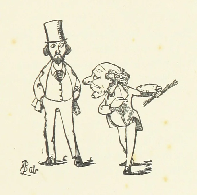 An illustration from Fifty “Bab” Ballads ... [Selected from “Bab Ballads” and “More Bab Ballads.”] With illustrations by the author, 1881, leaf 159