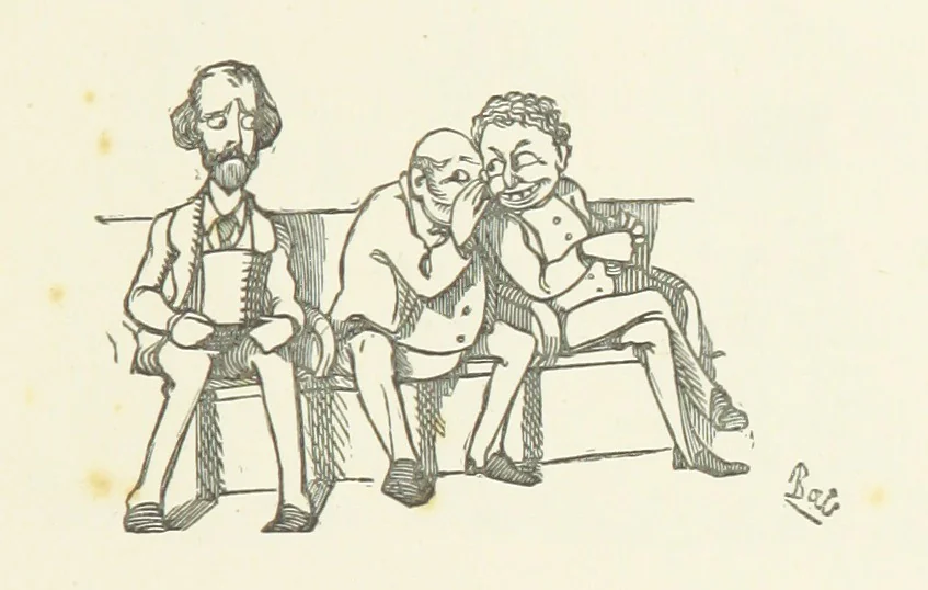 An illustration from Fifty “Bab” Ballads ... [Selected from “Bab Ballads” and “More Bab Ballads.”] With illustrations by the author, 1881, leaf 163
