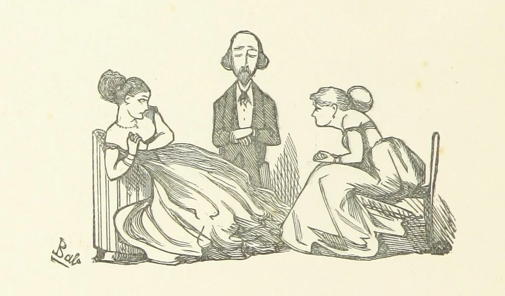 An illustration from Fifty “Bab” Ballads ... [Selected from “Bab Ballads” and “More Bab Ballads.”] With illustrations by the author, 1881, leaf 164