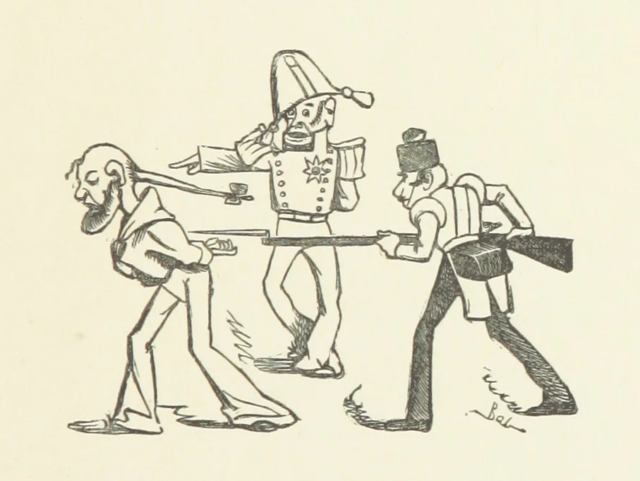 An illustration from Fifty “Bab” Ballads ... [Selected from “Bab Ballads” and “More Bab Ballads.”] With illustrations by the author, 1881, leaf 169