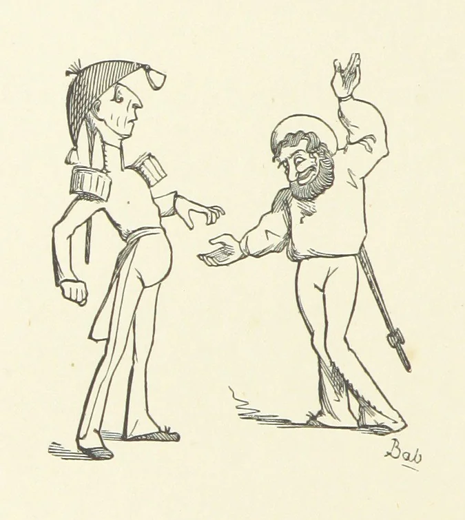An illustration from Fifty “Bab” Ballads ... [Selected from “Bab Ballads” and “More Bab Ballads.”] With illustrations by the author, 1881, leaf 174