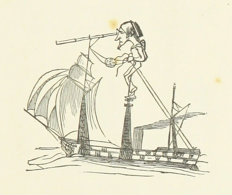An illustration from Fifty “Bab” Ballads ... [Selected from “Bab Ballads” and “More Bab Ballads.”] With illustrations by the author, 1881, leaf 177