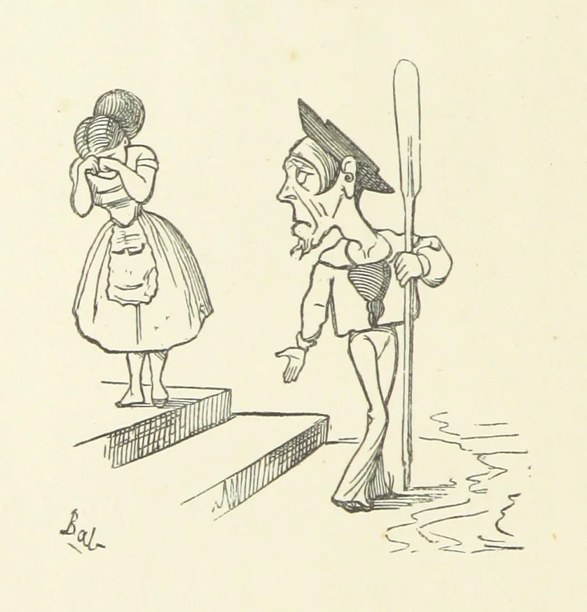 An illustration from Fifty “Bab” Ballads ... [Selected from “Bab Ballads” and “More Bab Ballads.”] With illustrations by the author, 1881, leaf 178