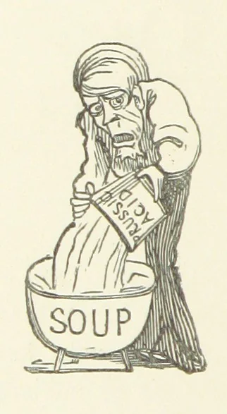 An illustration from Fifty “Bab” Ballads ... [Selected from “Bab Ballads” and “More Bab Ballads.”] With illustrations by the author, 1881, leaf 182