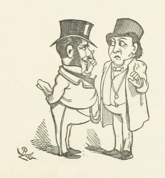 An illustration from Fifty “Bab” Ballads ... [Selected from “Bab Ballads” and “More Bab Ballads.”] With illustrations by the author, 1881, leaf 187