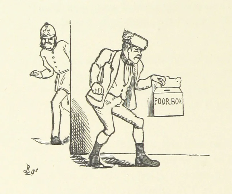 An illustration from Fifty “Bab” Ballads ... [Selected from “Bab Ballads” and “More Bab Ballads.”] With illustrations by the author, 1881, leaf 188