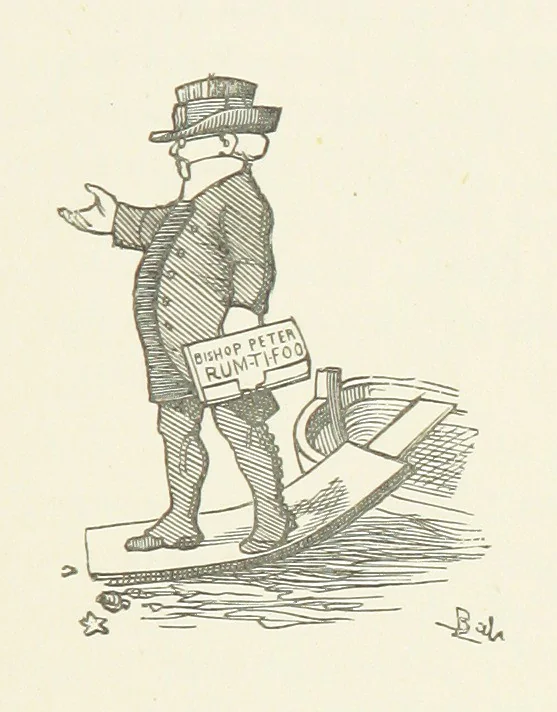 An illustration from Fifty “Bab” Ballads ... [Selected from “Bab Ballads” and “More Bab Ballads.”] With illustrations by the author, 1881, leaf 195