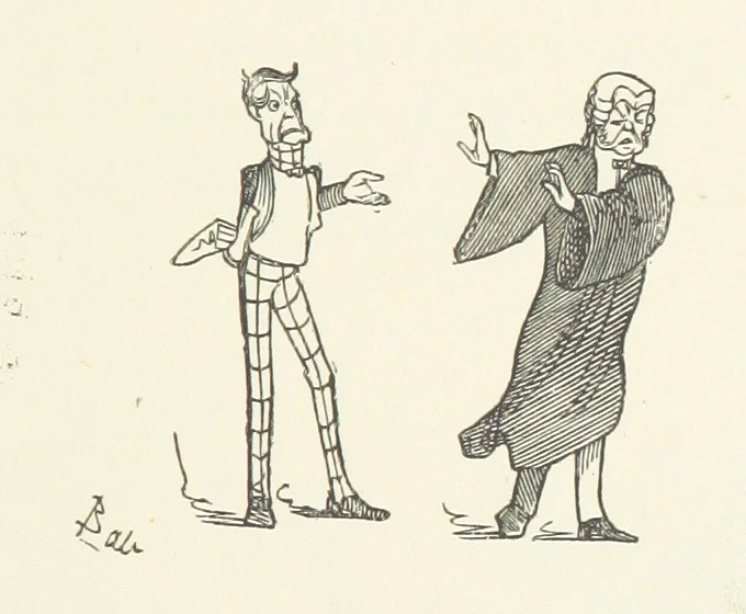 An illustration from Fifty “Bab” Ballads ... [Selected from “Bab Ballads” and “More Bab Ballads.”] With illustrations by the author, 1881, leaf 201