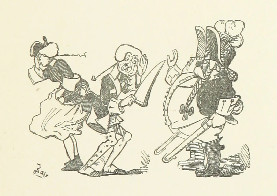 An illustration from Fifty “Bab” Ballads ... [Selected from “Bab Ballads” and “More Bab Ballads.”] With illustrations by the author, 1881, leaf 207