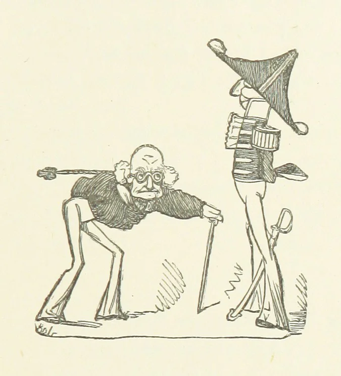 An illustration from Fifty “Bab” Ballads ... [Selected from “Bab Ballads” and “More Bab Ballads.”] With illustrations by the author, 1881, leaf 221