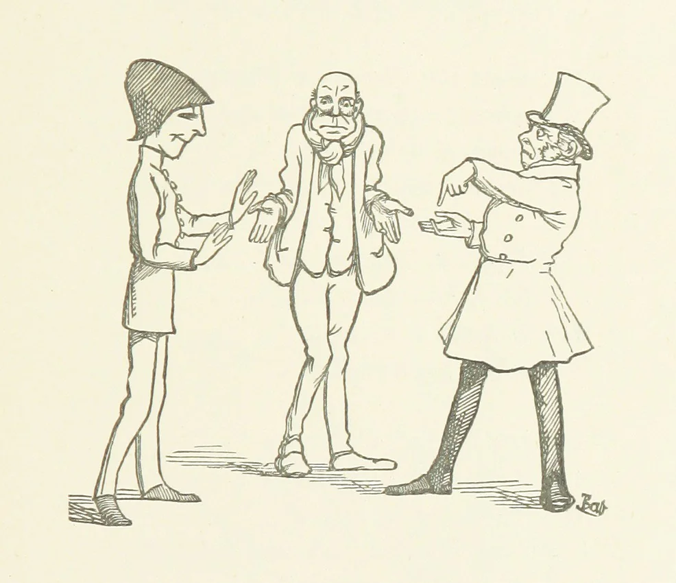 An illustration from Fifty “Bab” Ballads ... [Selected from “Bab Ballads” and “More Bab Ballads.”] With illustrations by the author, 1881, leaf 225