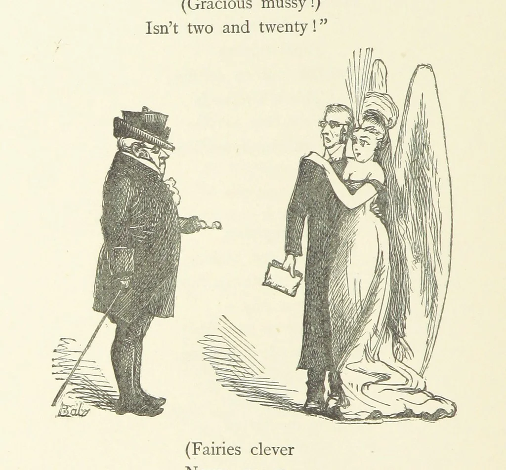 An illustration from Fifty “Bab” Ballads ... [Selected from “Bab Ballads” and “More Bab Ballads.”] With illustrations by the author, 1881, leaf 236