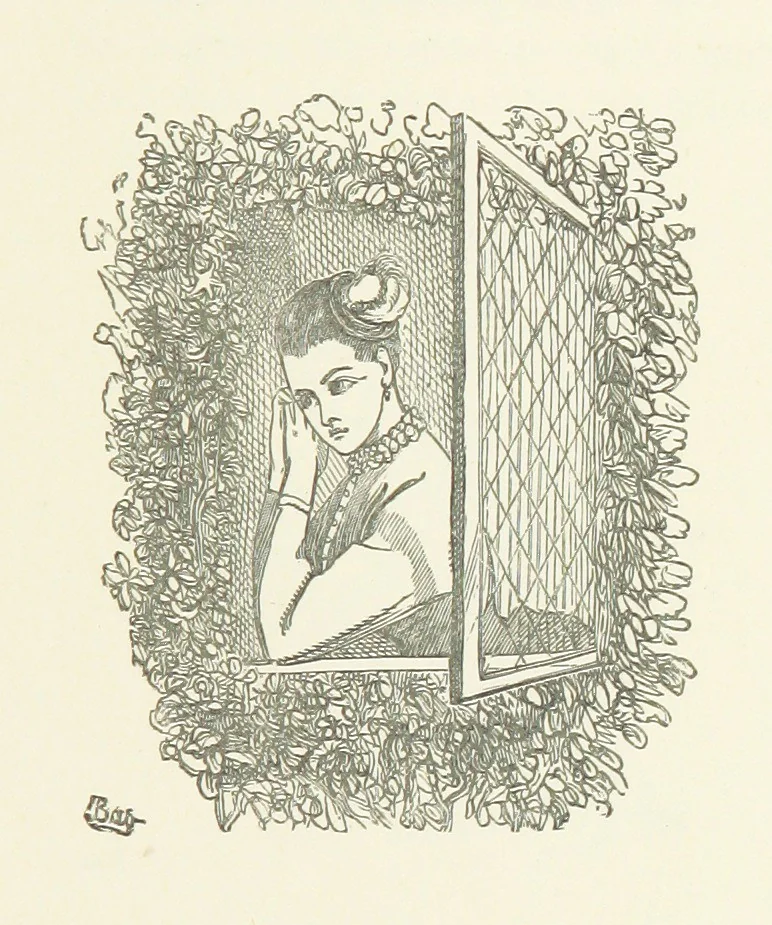 An illustration from Fifty “Bab” Ballads ... [Selected from “Bab Ballads” and “More Bab Ballads.”] With illustrations by the author, 1881, leaf 237