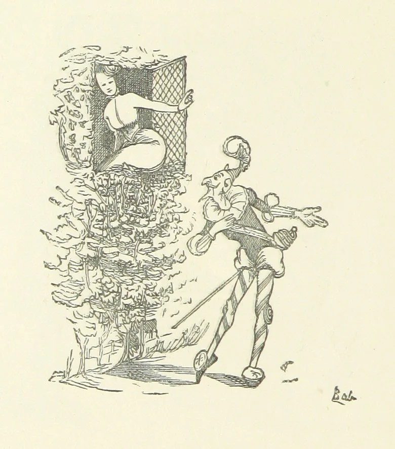 An illustration from Fifty “Bab” Ballads ... [Selected from “Bab Ballads” and “More Bab Ballads.”] With illustrations by the author, 1881, leaf 238
