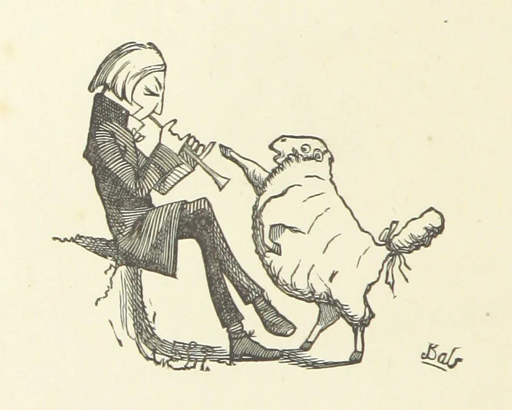 An illustration from Fifty “Bab” Ballads ... [Selected from “Bab Ballads” and “More Bab Ballads.”] With illustrations by the author, 1881, leaf 24