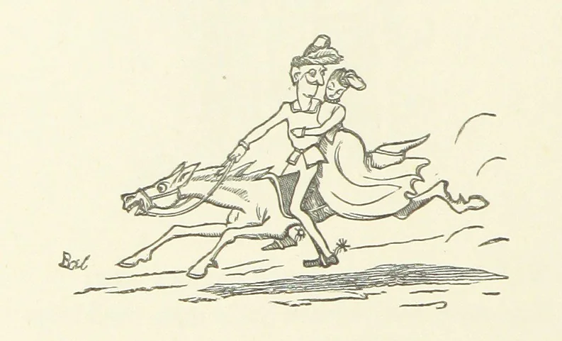 An illustration from Fifty “Bab” Ballads ... [Selected from “Bab Ballads” and “More Bab Ballads.”] With illustrations by the author, 1881, leaf 240