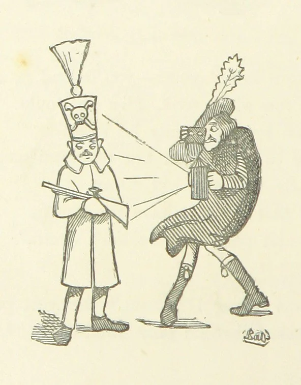 An illustration from Fifty “Bab” Ballads ... [Selected from “Bab Ballads” and “More Bab Ballads.”] With illustrations by the author, 1881, leaf 244